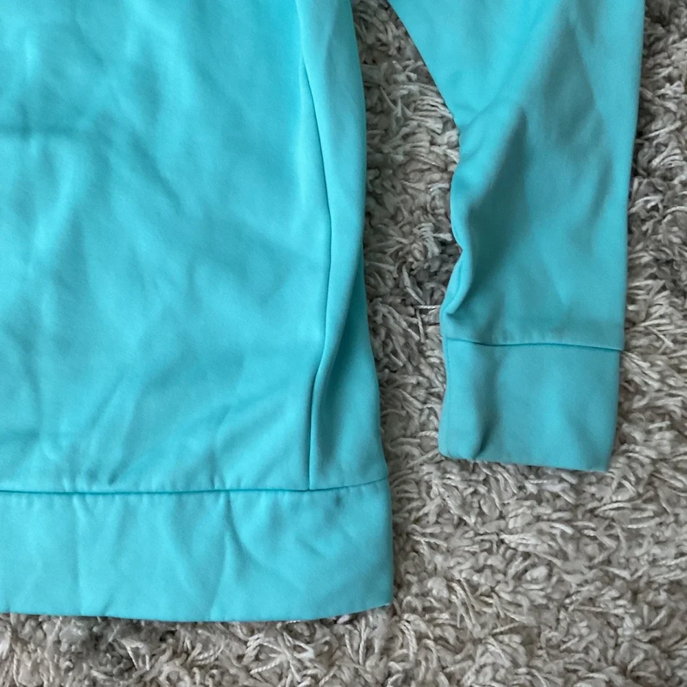 Nike Dri-FIT Just Do It Hoodie Womens Large Turquoise Blue Pullover Sweatshirt